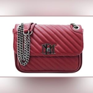 Badgley Mischka Red Quilted Crossbody Bag